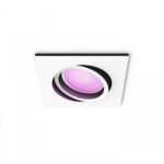 Spot LED RGB incastrat Philips Hue Centura, Bluetooth, GU10, 5.7W, 350lm, lumina alba si color (2000-6500K), IP20, 9cm, Alb
