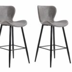SET 2 SCAUNE DE BAR RETRO - LIGHT GREY