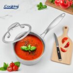 CASEROLA INOX+CAPAC STICLA 16x8.5CM,1.6L, ATOMIC3, COOKING BY HEINNER - Image 5