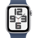 Apple Watch SE GPS + Cellular 44mm Silver Aluminium Case with Denim Sport Band - M/L