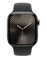 Apple Watch Series 10 GPS + Cellular 46mm Slate Titanium Case with Black Sport Band - M/L