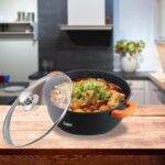SEMIOALA ALUMINIU TURNAT+CAPAC , 24 cm x 11.5 cm , 4.4 L, DARK LINE, COOKING  BY HEINNER - Image 2