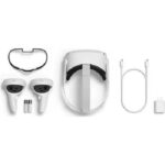VR Headset Oculus Quest 2 128GB,Resolution: 1832 x 1920, Refresh rate: 72 Hz, compatible device: Desktop PC, interface: 1x USB-C, Colour: white, Package contents: 1 x Charging Cable 1 x VR Glasses 2 x Controller 2 x AA Battery 1 x Power Adapter 1 x Spacer for Glasses - Image 2