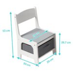 Set masuta si 2 scaune pentru copii , alb MDF, U-Grow - Image 2