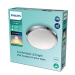 Plafoniera LED Philips Doris CL257, 17W, 1500 lm, lumina calda (2700K) ,IP44, 31.3cm, Crom - Image 2