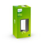 Aplica pentru exterior cu senzor de miscare Philips Bridge, 1xE27 ,max42W, IP44, 101x118x245mm, Antracit