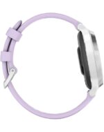 Ceas Garmin Lily 2 Active, display AMOLED, dimensiune afisaj 25,4 mm x 21,3 mm, rezolutie afisaj 240 x 201 pixeli, memorie 8GB, autonomie pana la 9 zile, rezistanta la apa pana la 5 ATM, greutate: 24,4g, ramă Argintiu, şi curea Purple Jasmine din silicon - Image 2
