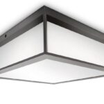 Plafoniera pentru exterior Philips Skies, 2xE27, max 2x14W LED, IP44,260x260x81mm, Antracit