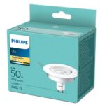 Bec LED spot Philips, GU10, 4.7W (50W), 345 lm, lumina calda (2700K), 9cm, Alb - Image 2