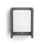 Aplica LED pentru exterior cu senzor de miscare Philips ARBOUR, 3.8W,800 lm, lumina calda (2700K), IP44, 220x76x165mm, Antracit - Image 2
