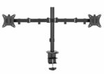 Suport 2 monitoare SeriouxMM66-C024, brat articulat monitor, compatibilitate dimensiune ecran 17"-32",  greutate maximă suportata: (per ecran): 9kg, VESA: 75x75, 100x100, inclinare: +45°~-45°, pivotare: +90°~-90°, rotația ecranului: + 180°~-180°, instalare: clemă, grommet - Image 6