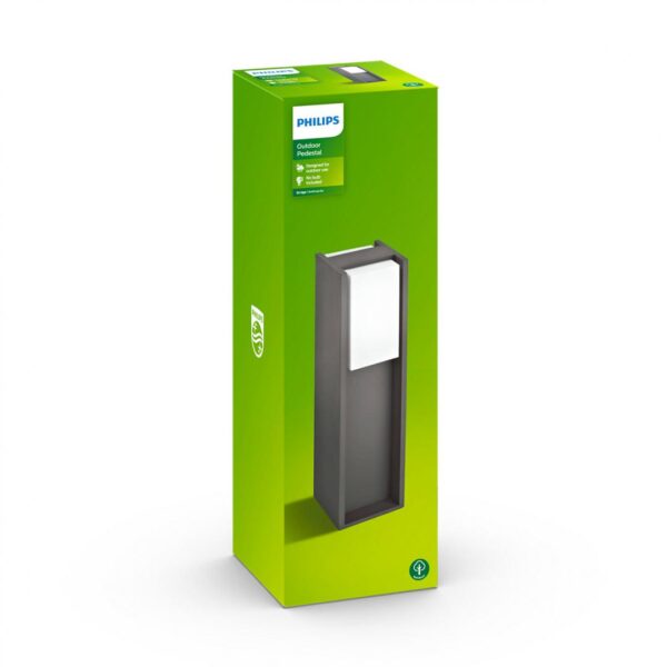 Stalp pentru iluminat exterior Philips Bridge, 1xE27, max 42W, IP44 ,402x121mm, Antracit