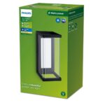 Aplica LED pentru exterior Philips ULYZO, 12W, 1500 lm, lumina calda(2700K), IP44, 290x130x153mm, Negru