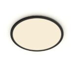 Plafoniera LED Philips Superslim CL550, 3 trepte de intensitate, 18W ,1500 lm, lumina calda (2700K), IP44, 30cm, Negru