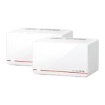 Mercusys BE6500 Whole Home Mesh Wi-Fi, standarde wireless 5 GHz: IEEE 802.11a/n/ac/ax/be mixed, 2.4 GHz: IEEE 802.11b/g/n/ax/be, protocol mesh 802.11k/v/r, interfata 2× 2.5 Gbps Ports (WAN/LAN auto-sensing)1× 1 Gbps Port (WAN/LAN auto-sensing)