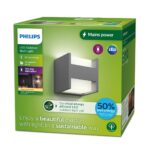 Aplica LED pentru exterior Philips ARBOUR UP& DOWN, 3.8W, 800 lm,lumina calda (2700K), IP44, 130x130x130mm, Antracit