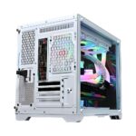 Carcasa 1stPLAYER MV6-wh, 6 ventilatoare aRGB infinity efect plus PWM, telecomanda, Micro-ATX, alb - Image 3