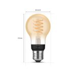 Bec LED inteligent vintage (decorativ) Philips Hue Filament Bulb A60, Bluetooth, E27, 7W (40W), 550 lm, lumina calda (2100K) - Image 3