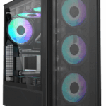 Carcasa gaming Serioux Vanguard, fara sursa, tip middle tower, capac superior cu filtru magnetic de praf, panoul lateral: sticla securizata, sasiu: SPCC 0.5T, USB2.0x2+HD Audio, USB 3.0 x1, porturi rezervate pentru ventilator:, față: 3 x ventilatoare fix de 120mm(incluse)ARGB, suportă cooler pe