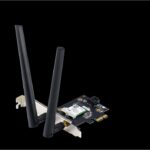 ASUS PCE-AX1800 Wifi AX1800 Bluetooth 5.2 PCIe adapter, WI-FI 6, WPA3, OFDMA. MU-MIMO, Standarde retea: WiFi 6 (802.11ax), Viteza: 1800Mbps, 2 x antene externe.