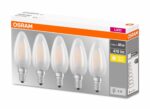 5 Becuri LED Osram Base Classic B, E14, 4W (40W), 470 lm, luminacalda(2700K), semi-transparent - Image 2