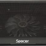 STAND LAPTOP SPACER SP-NC19 15.6", sita metal, fan 14cm, led albastru, negru