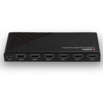 Lindy 5 Port HDMI 18G Switch  Technical details  Specifications  AV Interface: HDMI Interface Standard: HDMI 2.0 Supports Bandwidth: 18Gbps Maximum Resolution: 3840x2160@60Hz 4:4:4 8bit HDCP Support: HDCP 2.2 Supported Audio: Audio Pass-through Separate Audio Ports: - IR Support: 38kHz CEC Support - Image 2