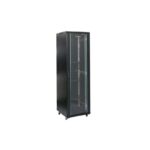 Rack 47U 800x800, montare pe podea, usa din sticla, panouri laterale detasabile si securizate , dezasamblat, culoare negru RAL 9004,  DATEUP