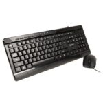 KIT Spacer, tastatura cu fir multimedia 104 taste (+ 9 taste multimedia) + mouse rezolutie max.1600dpi, 4 butoane, rotita scroll, negru