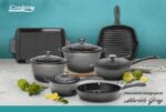 TIGAIE  ADANCA FONTA EMAILATA + CAPAC 24 X 8 CM, 2.5 L, MARBLE GREY, COOKING BY HEINNER - Image 6
