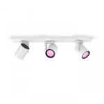 Spot LED RGB Triplu Philips Hue Argenta, Bluetooth, 3xGU10, 3x5.7W ,3x350lm, lumina alba si color (2000-6500K), IP20, Metal, Alb
