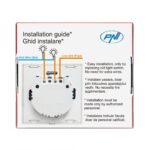 Intrerupator dublu cu touch PNI SH202 din sticla, alb cu LED indicator, Butoane iluminate - Butoane tactile - Front din sticla, Sarcina maxima suportata: 200 W, Dimensiuni: 85 X 35 X 85 mm, Greutate: 120g, - Image 9