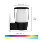 Aplica LED RGB pentru iluminat exterior WiZ Connected Elpas Wall, 8.5W, 950 lm, lumina alba si color (2700-5000K), IP65, 108x163x134mm, Negru - Image 3