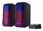 Boxe gaming 2.0 Serioux Kyro RGB, Functie Dual Mode Bluetooth, putere: 3W x 2, impedanță: 4Ω, frecvență: 150Hz - 20KHz, sensibilitate : 650mv± 50mv, alimentare: DC5V / 1A, S / N: ≥75dB, dimensiunea driverului: 2,5 inch x 2, conexiune: 3.5mm jack TRS, RGB : 6 moduri de lumină, cablu USB