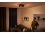 Spot LED Cvadruplu Philips Hue Buckram, Bluetooth, 4xGU10, 4x5W, 1400lm ,lumina alba (2200-6500K), IP20, 24x24x10.3cm, Metal, Negru,Intrerupatorcu variator inclus - Image 2