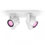 Spot LED RGB Cvadruplu Philips Hue Argenta, Bluetooth, 4xGU10, 4x5.7W ,4x350 lm, lumina alba si color (2000-6500K), IP20, Metal, Alb