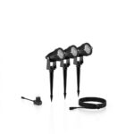 Kit 3 Spoturi LED pentru exterior cu spike Philips CAPER GARDEN LINK ,3x1.5W, 24V, 3x180 lm, lumina calda (2700K), IP44,270x70x60mm, Negru - Image 2
