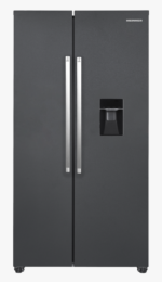 Side by Side HEINNER HSBS-HM439NFINVDGWDE++, No Frost, 439 L, Clasa E, Dozator apa, Gri antracit texturat