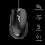 Mouse Trust Voca Comfort Mouse, 2400 dpi, negru - Image 3