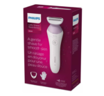Aparat de ras fara fir umed si uscat PHILIPS Lady Shaver Seria 6000 BRL136/00, Wet&Dry, 40 min utilizare, Manusa exfoliere, Alb/Mov,  L x A x I (mm) 60x120x185 - Image 3