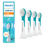 Rezerve PHILIPS Sonicare Kids Compact HX6034/90, Pachet de 4 capete de periere, Standard, Click-on, L x A x I (mm) 60x25.7x230.5