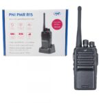 Statie radio portabila profesionala PNI PMR R15 0.5W, ASQ, TOT, monitor, programabila, acumulator 1200mAh, Distanta de lucru: Urban: 2km, Camp deschis: 5km, munte: 10km, Frecventa:446Mhz, Putere de emisie:  0,5 W PMR, Acumulator Li-Ion 7,4V (1200 mAh), Greutate: 189gr, Dimensiuni: 55 X 33 X 95 mm