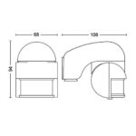 Senzor miscare pentru exterior Philips Virginia 180°, PIR, IP44, Negru - Image 2