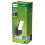 Aplica LED pentru exterior Philips SPLAY, 3.8W, 800 lm, lumina calda(2700K), IP44, 240x160x80mm, Antracit