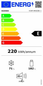 Combina frigorifica HEINNER HCNF-HM253E++, No Frost, 253 l, Clasa E, Nu, Alb - Image 3