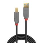 Cablu Lindy LY-36744, USB 3.0 Typ A to B, 5m, Anthra Line - Image 2
