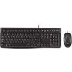 Kit Wired tastatura si mouse Logitech Desktop MK120, taste numerice, negru