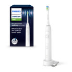 Periuta de dinti electrica Philips Sonicare HX7110/01, 62.000 miscari/minut, autonomie 21 zile, 2 moduri periere, senzor presiune integrat, functia BrushSync, capat de periere Otimal White, alb