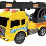 VEHICULE CU LUMINI, SUNETE  SI FRICTIUNE, SCARA 1/14, 27CM, MACARA GALBENA
