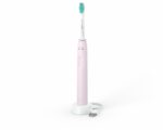 Periuta de dinti sonica electrica PHILIPS Sonicare Seria 2100 HX3651/11, 31000 miscari/minut, Cronometru Quadpacer si SmarTimer, Design ergonomic subţire, 1 capat de periere, Roz, L x A x I (mm) 109x63x220